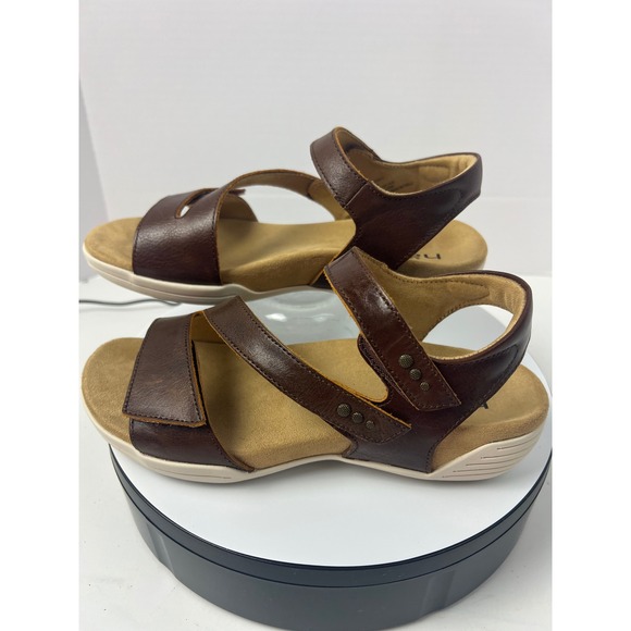 Halsa Denia Brown Leather Comfortable Arch Support Orthopedic Sandals Women 8W - Picture 15 of 17